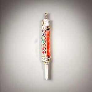 925 Sterling Silver Chain ⛓️‍💥 Large Tiger’s Eye 7 Chakra Pendant Pendulum Wand